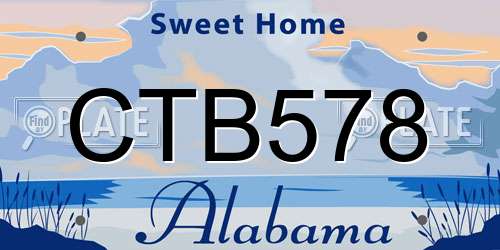 CTB578 Alabama License Plate
