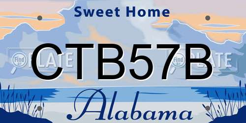 CTB57B Alabama License Plate