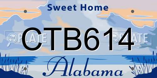 CTB614 Alabama License Plate