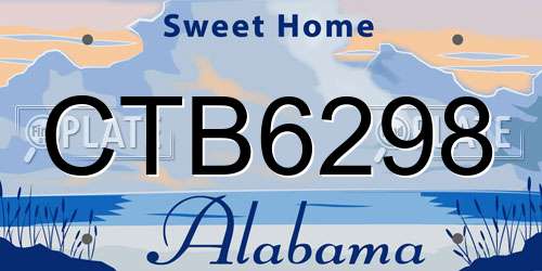 CTB6298 Alabama License Plate