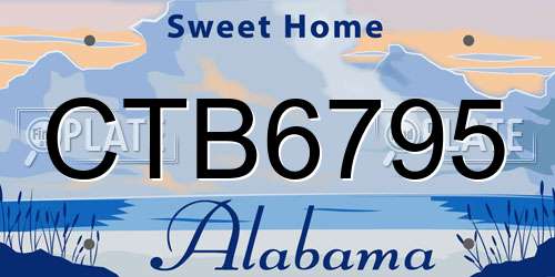 CTB6795 Alabama License Plate