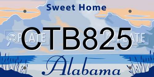 CTB825 Alabama License Plate