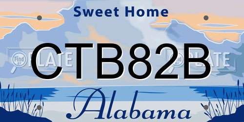 CTB82B Alabama License Plate