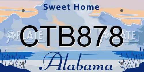 CTB878 Alabama License Plate