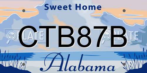 CTB87B Alabama License Plate