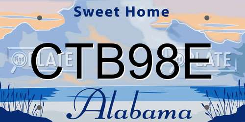 CTB98E Alabama License Plate