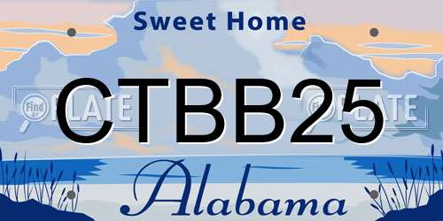 CTBB25 Alabama License Plate