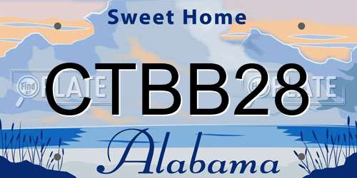 CTBB28 Alabama License Plate