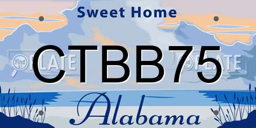 CTBB75 Alabama License Plate