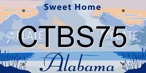 CTBS75 Alabama License Plate