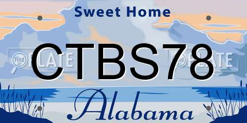 CTBS78 Alabama License Plate