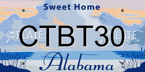 CTBT30 Alabama License Plate