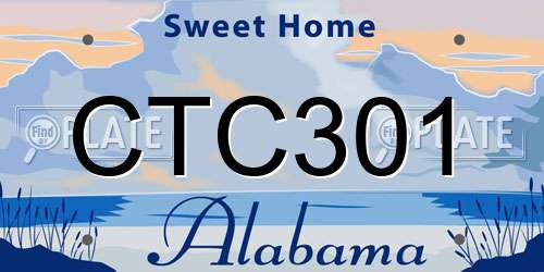CTC301 Alabama License Plate