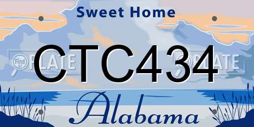 CTC434 Alabama License Plate