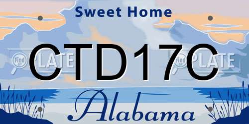 CTD17C Alabama License Plate