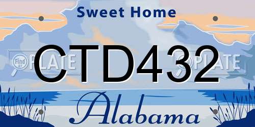 CTD432 Alabama License Plate