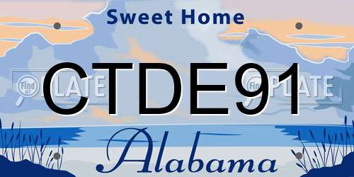 CTDE91 Alabama License Plate