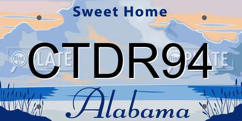 CTDR94 Alabama License Plate