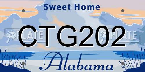 CTG202 Alabama License Plate