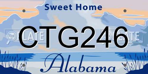 CTG246 Alabama License Plate
