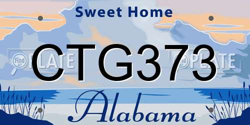 CTG373 Alabama License Plate