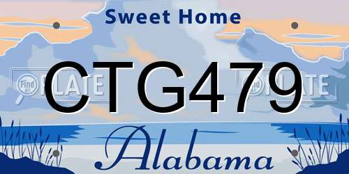 CTG479 Alabama License Plate