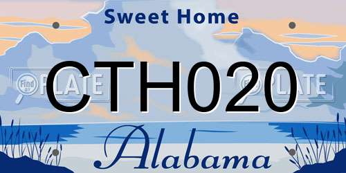 CTH020 Alabama License Plate