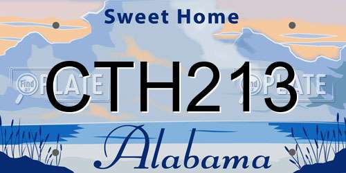 CTH213 Alabama License Plate