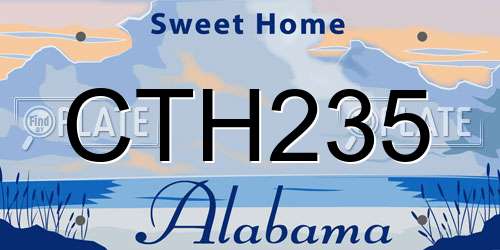 CTH235 Alabama License Plate
