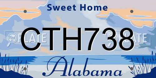 CTH738 Alabama License Plate