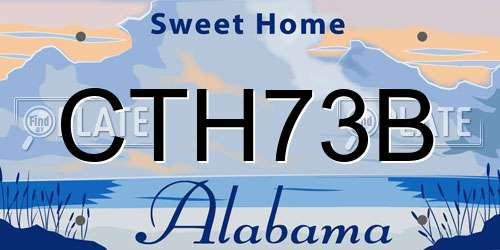 CTH73B Alabama License Plate