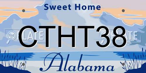 CTHT38 Alabama License Plate