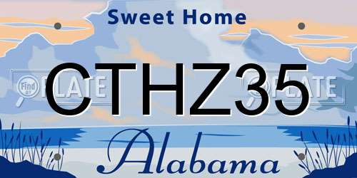 CTHZ35 Alabama License Plate