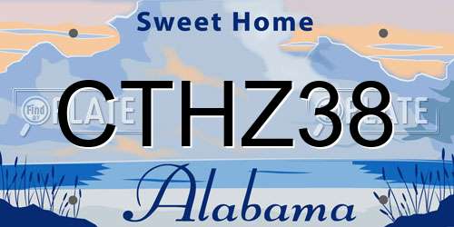 CTHZ38 Alabama License Plate