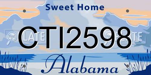 CTI2598 Alabama License Plate
