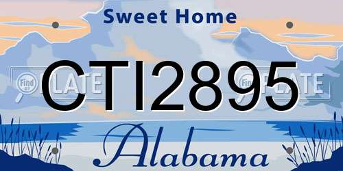 CTI2895 Alabama License Plate