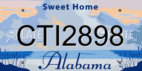 CTI2898 Alabama License Plate
