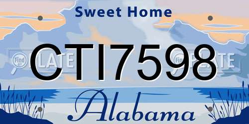 CTI7598 Alabama License Plate
