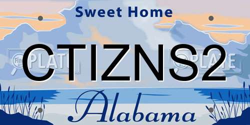 CTIZNS2 Alabama License Plate