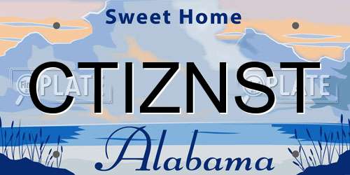 CTIZNST Alabama License Plate