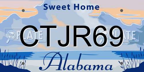 CTJR69 Alabama License Plate