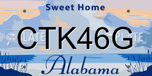 CTK46G Alabama License Plate