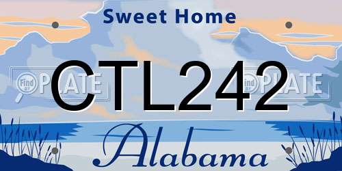 CTL242 Alabama License Plate