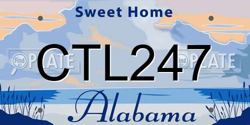 CTL247 Alabama License Plate