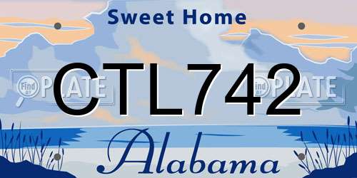 CTL742 Alabama License Plate