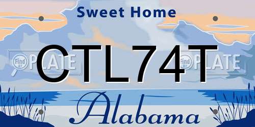 CTL74T Alabama License Plate