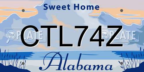 CTL74Z Alabama License Plate