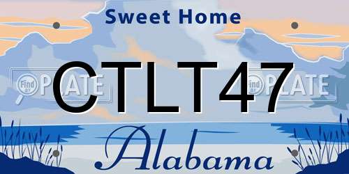 CTLT47 Alabama License Plate