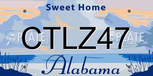CTLZ47 Alabama License Plate