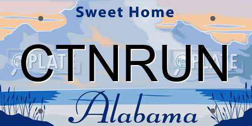 CTNRUN Alabama License Plate